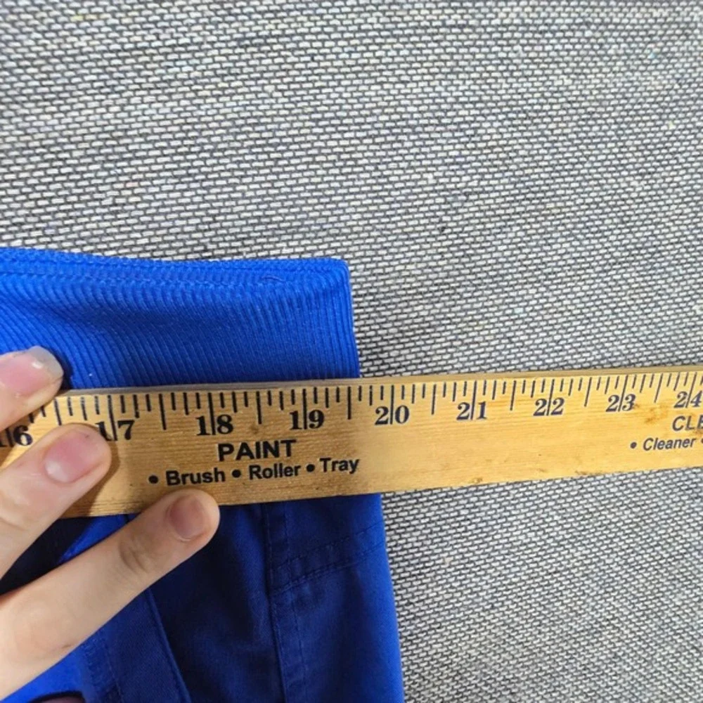 Royal Blue Scrub Jogger Pants Ribbed Waistband Ankle Cuffs Cargo‎ Pocket